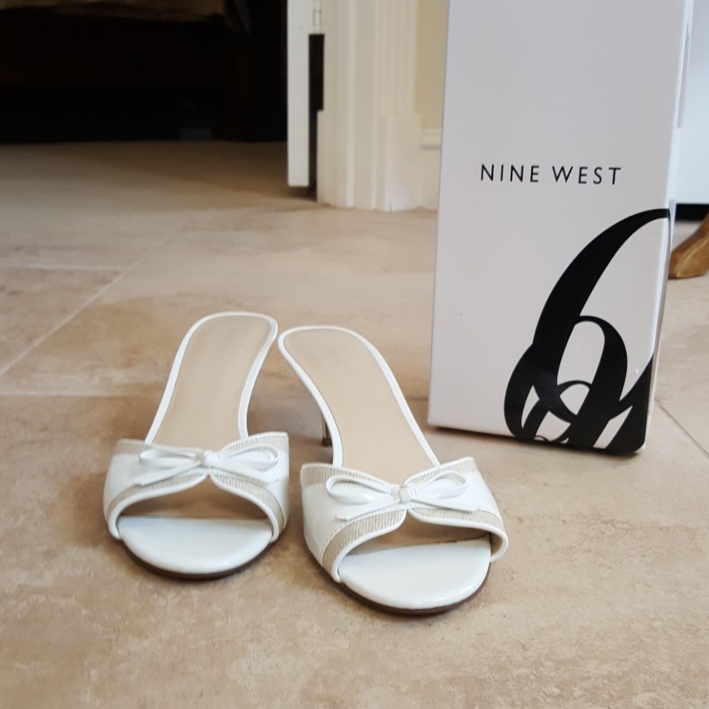 Nine west white sandals